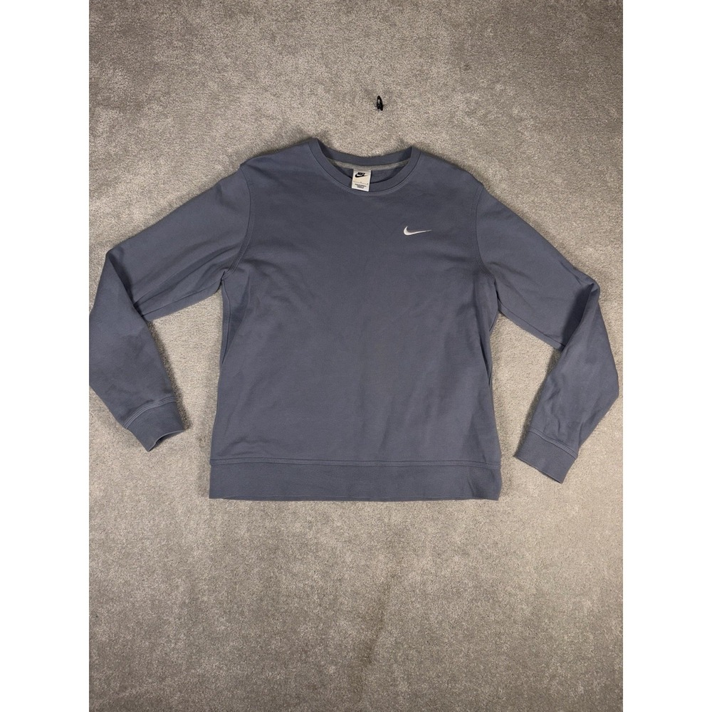 Nike Sportswear Fleece‎ Sweatshirt Crew Blue Gray large